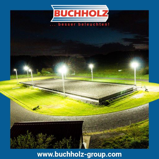 Sportplatz, Beleuchtung, Buchholz Group, Rasen